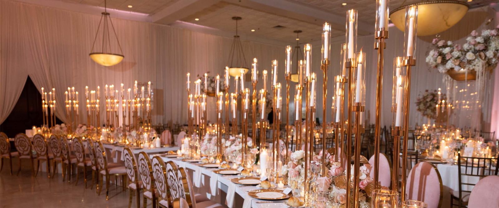 Long table with tall candles