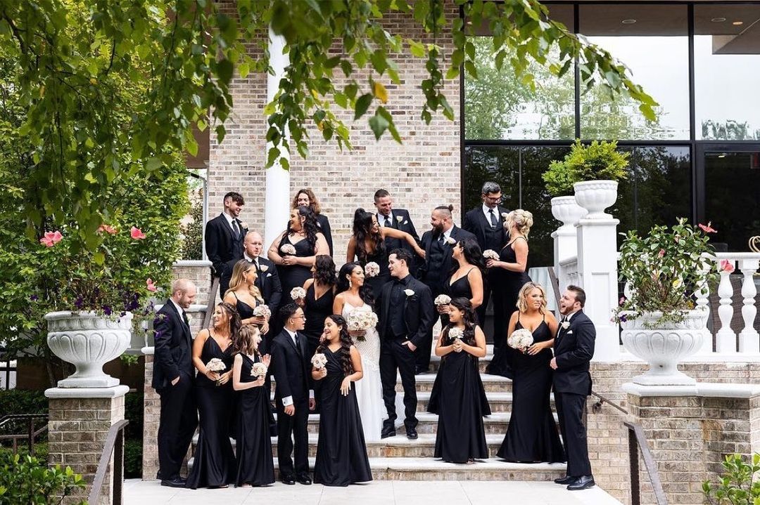 Bridal Party on outside steps